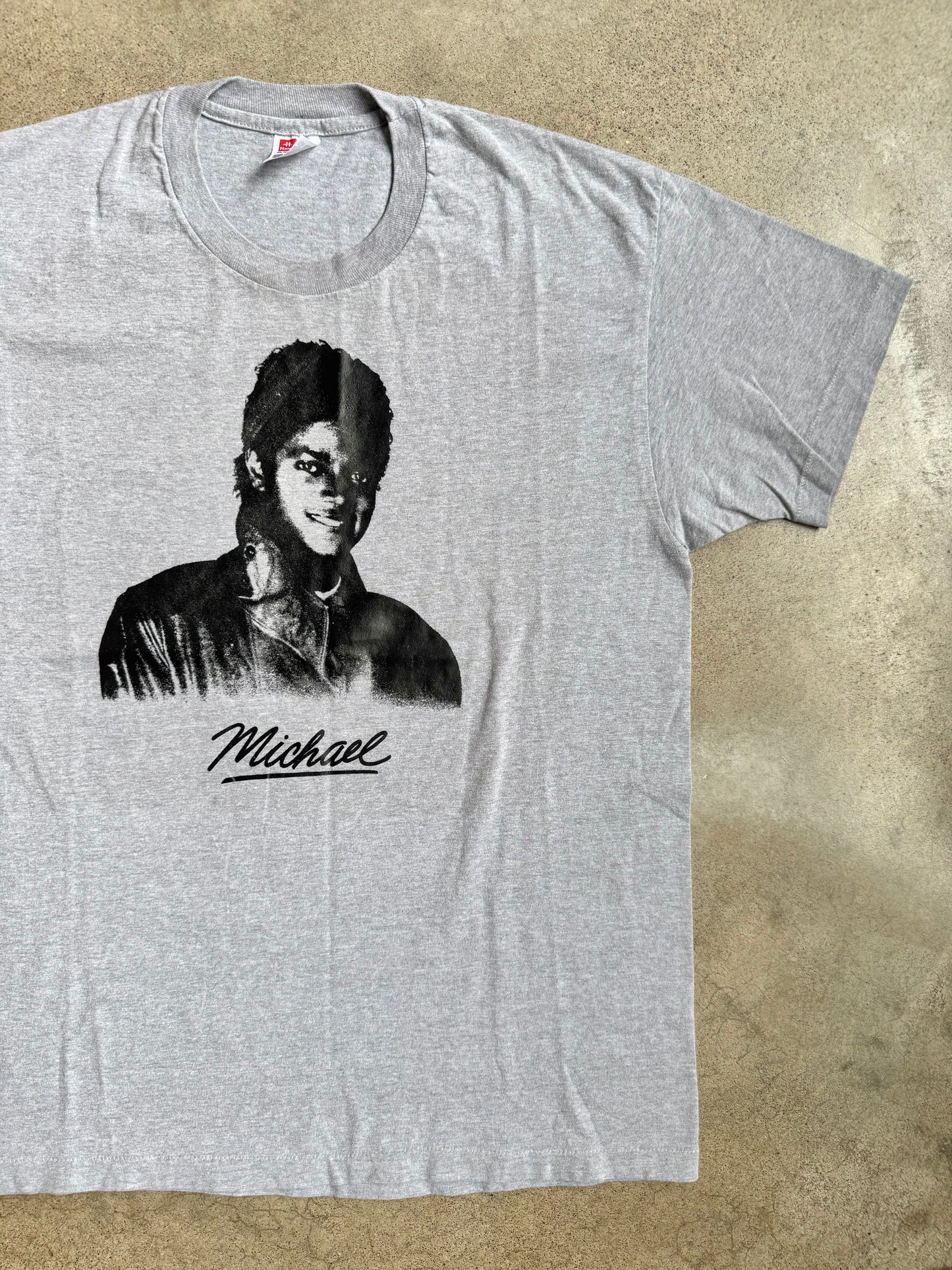 Vintage Grey Michael Jackson Graphic Tee | Large