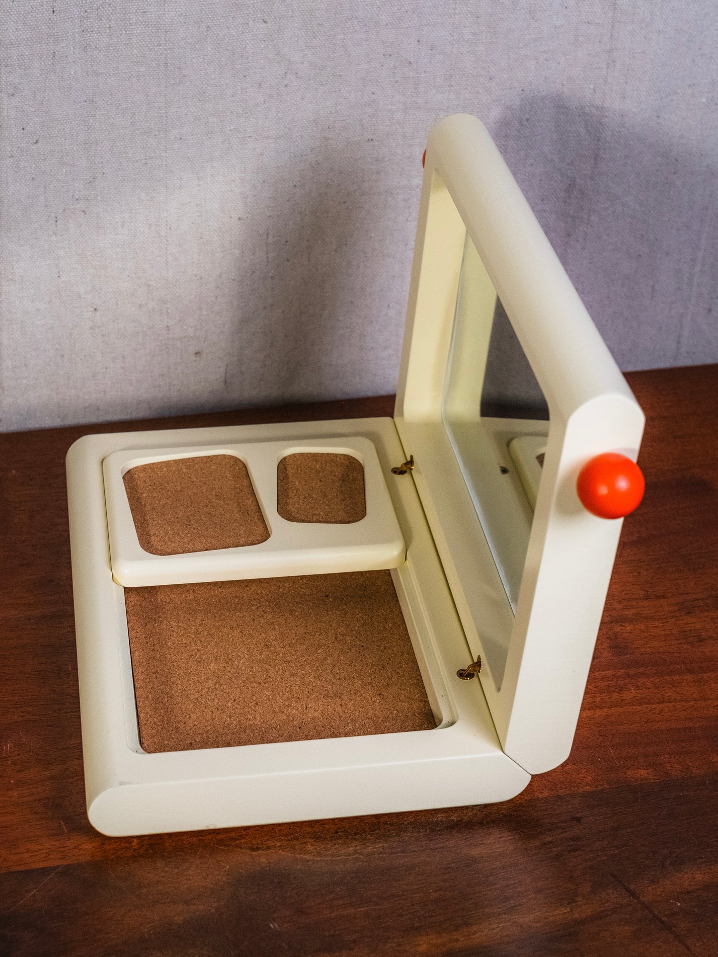 Areaware “Jewely” Cream & Orange Cork-Lined Jewelry Box