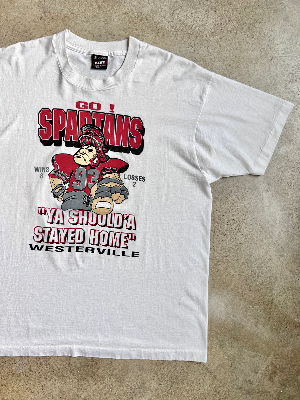 Vintage 1990s Westerville Football “Go Spartans” Graphic Tee | XL