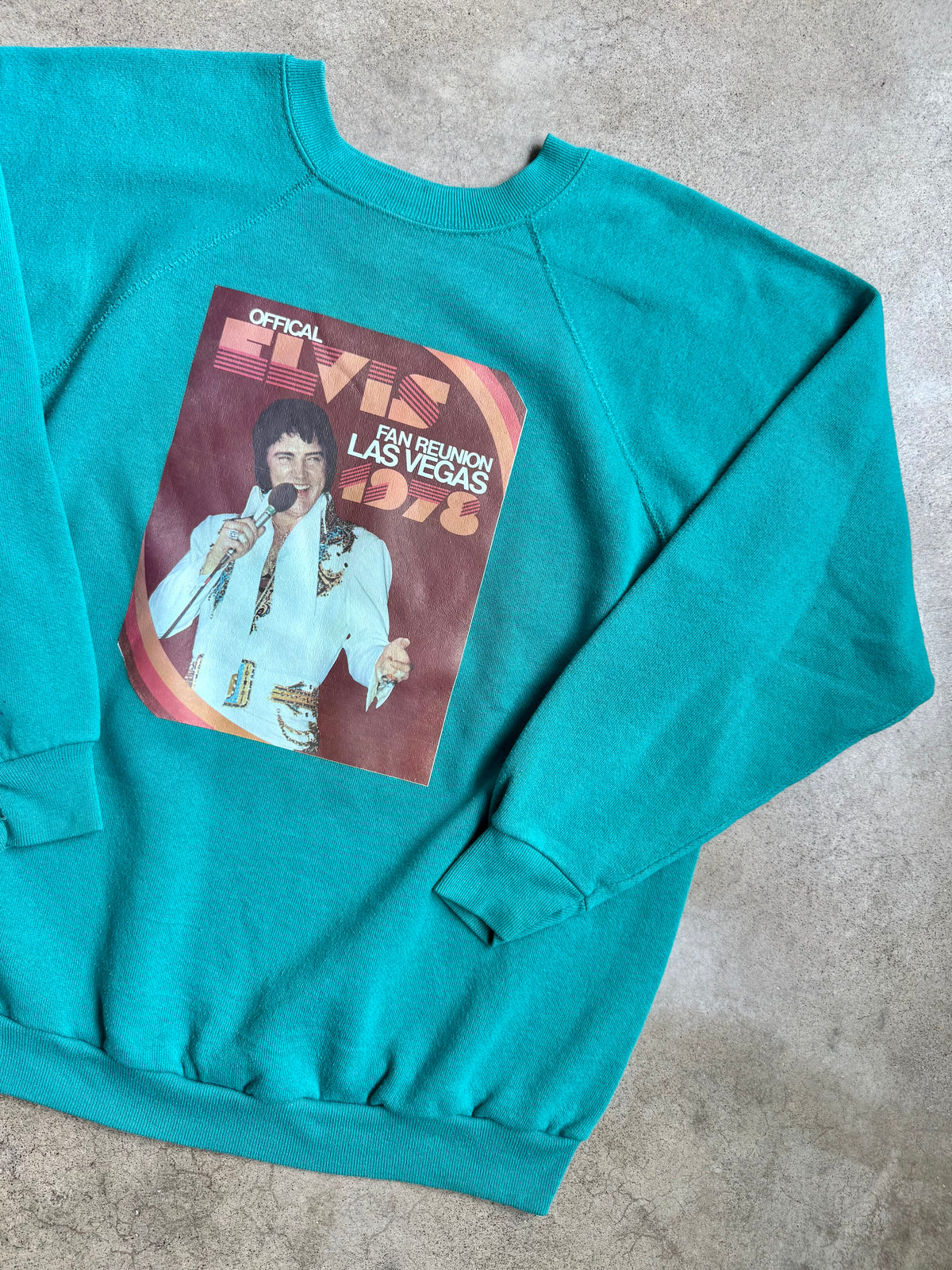 Vintage Elvis Fan Reunion 1978 Raglan Sweatshirt | Medium