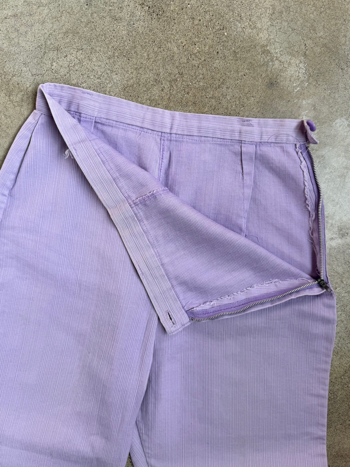 Vintage 1950s Handmade Lavender Purple Pedal Pusher Pants | XS