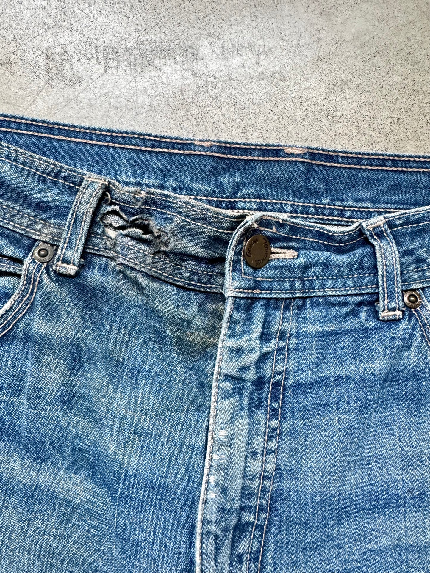 Vintage 1970s Ocean Terminal Distressed Bootcut Jeans | Waist 34”