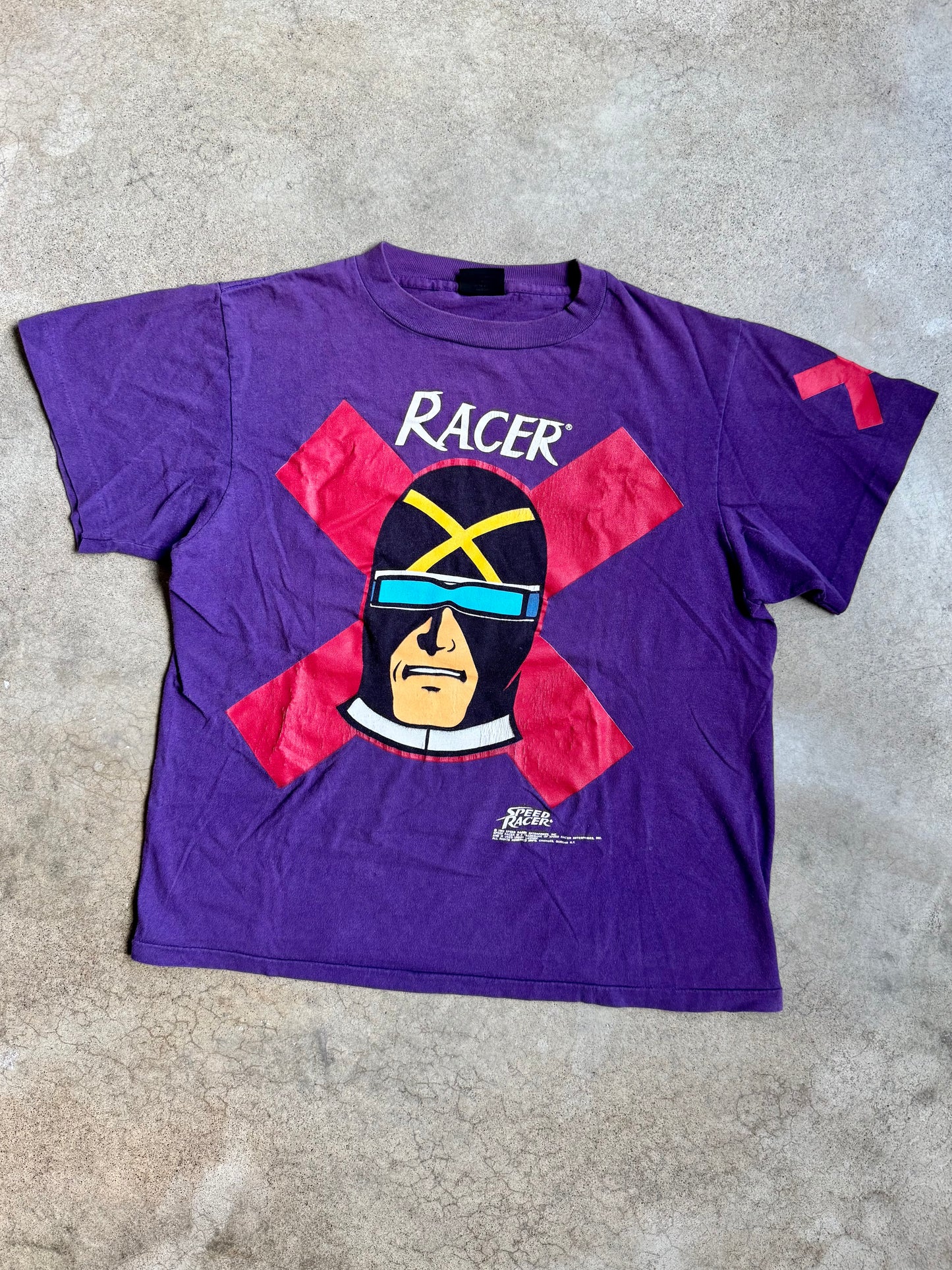 Vintage 1992 Purple Speed Racer Graphic Tee | Large