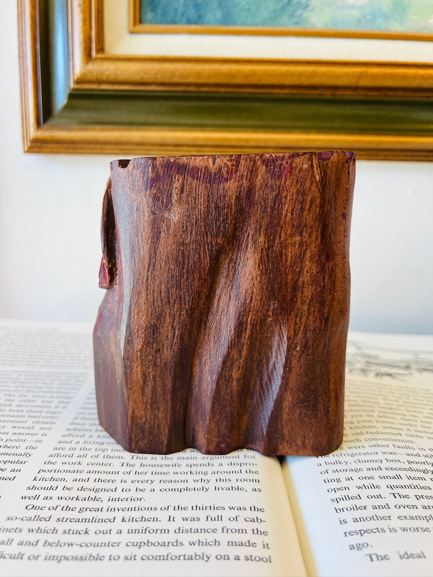 Vintage Wood Carved Elephant Ashtray