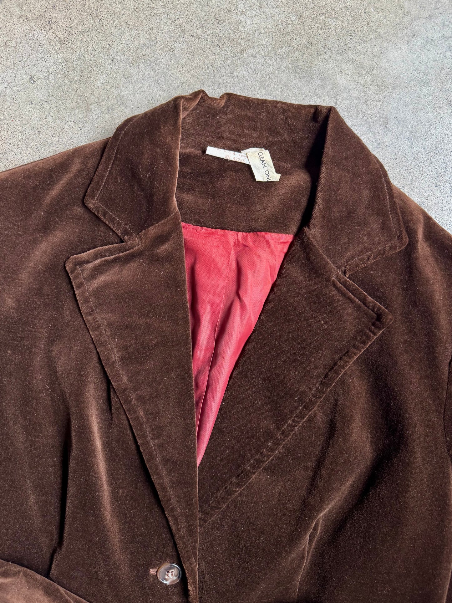 Vintage 1970s Roney Brown Velvet Blazer | Small