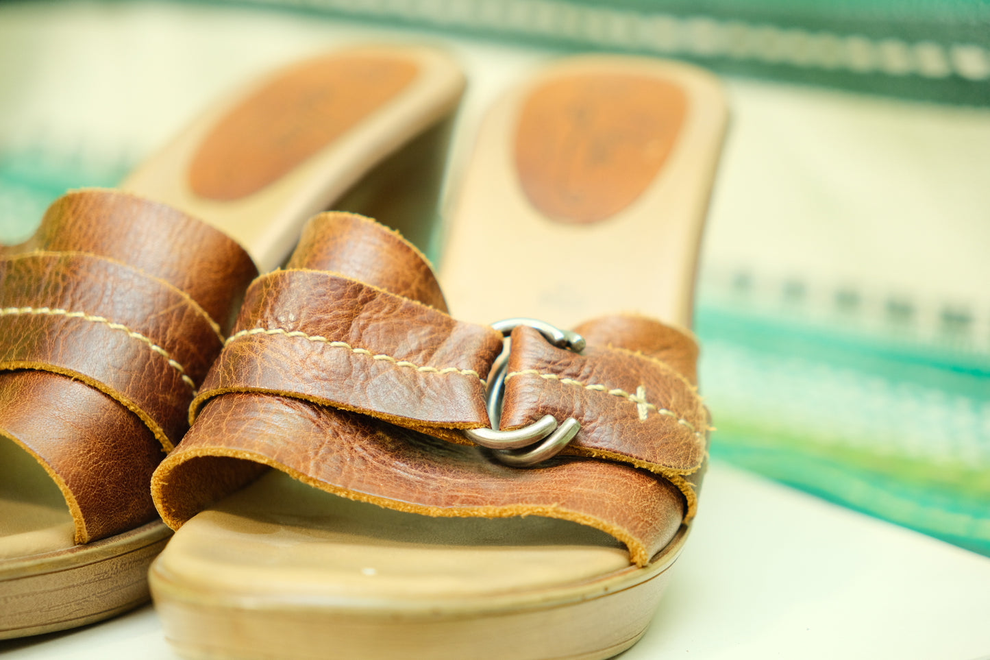 Vintage 1990s Fioni Brown Leather Heeled Sandals