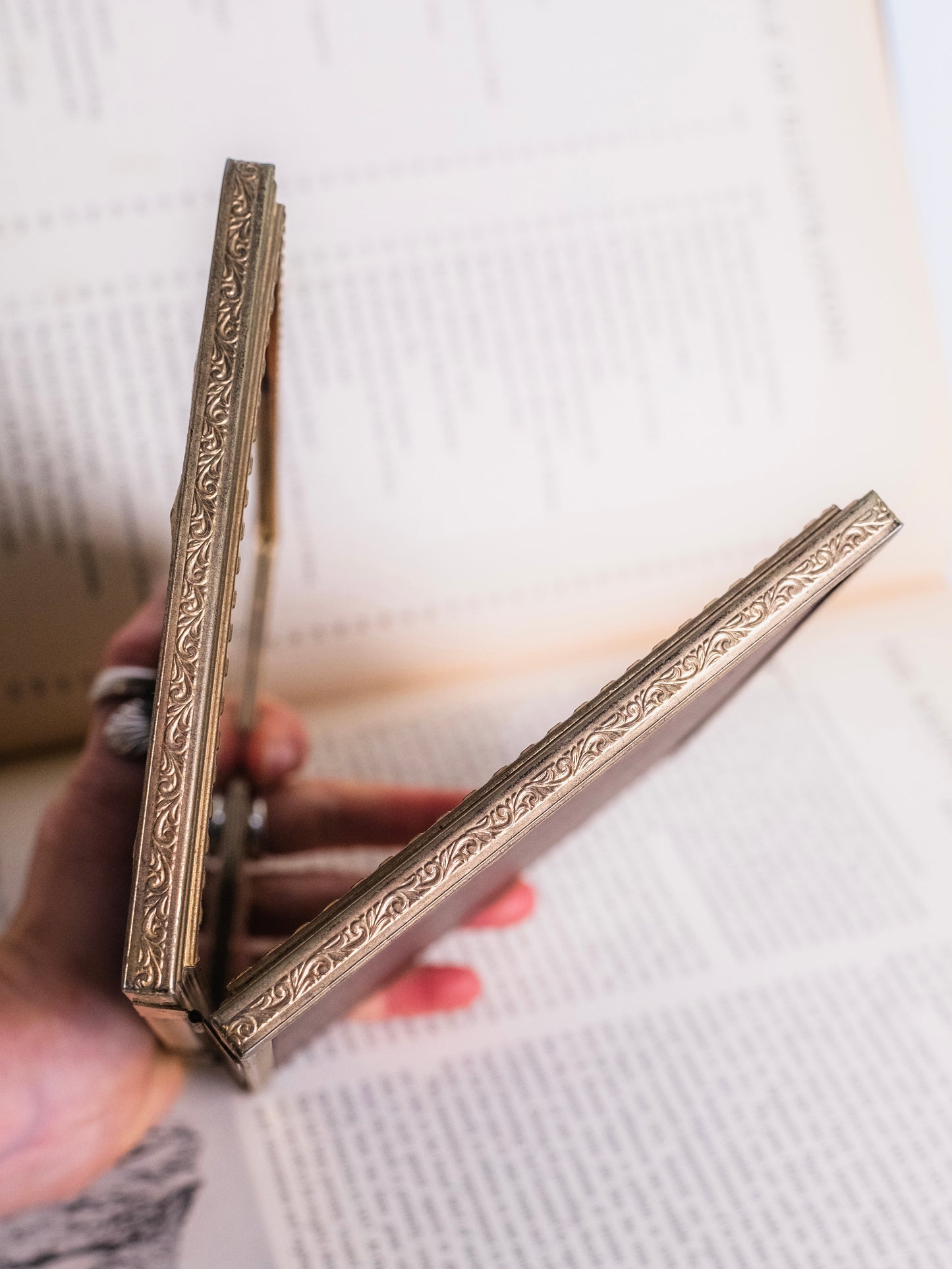 Vintage 1980s Gold Folding Frame "Glamorous Girls" Print Art