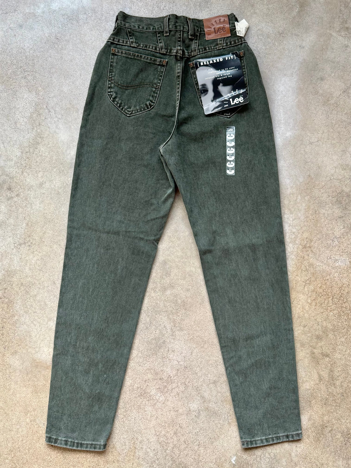 Vintage 1990s Deadstock Lee Riveted Green High-Waisted Jeans | Waist 26”