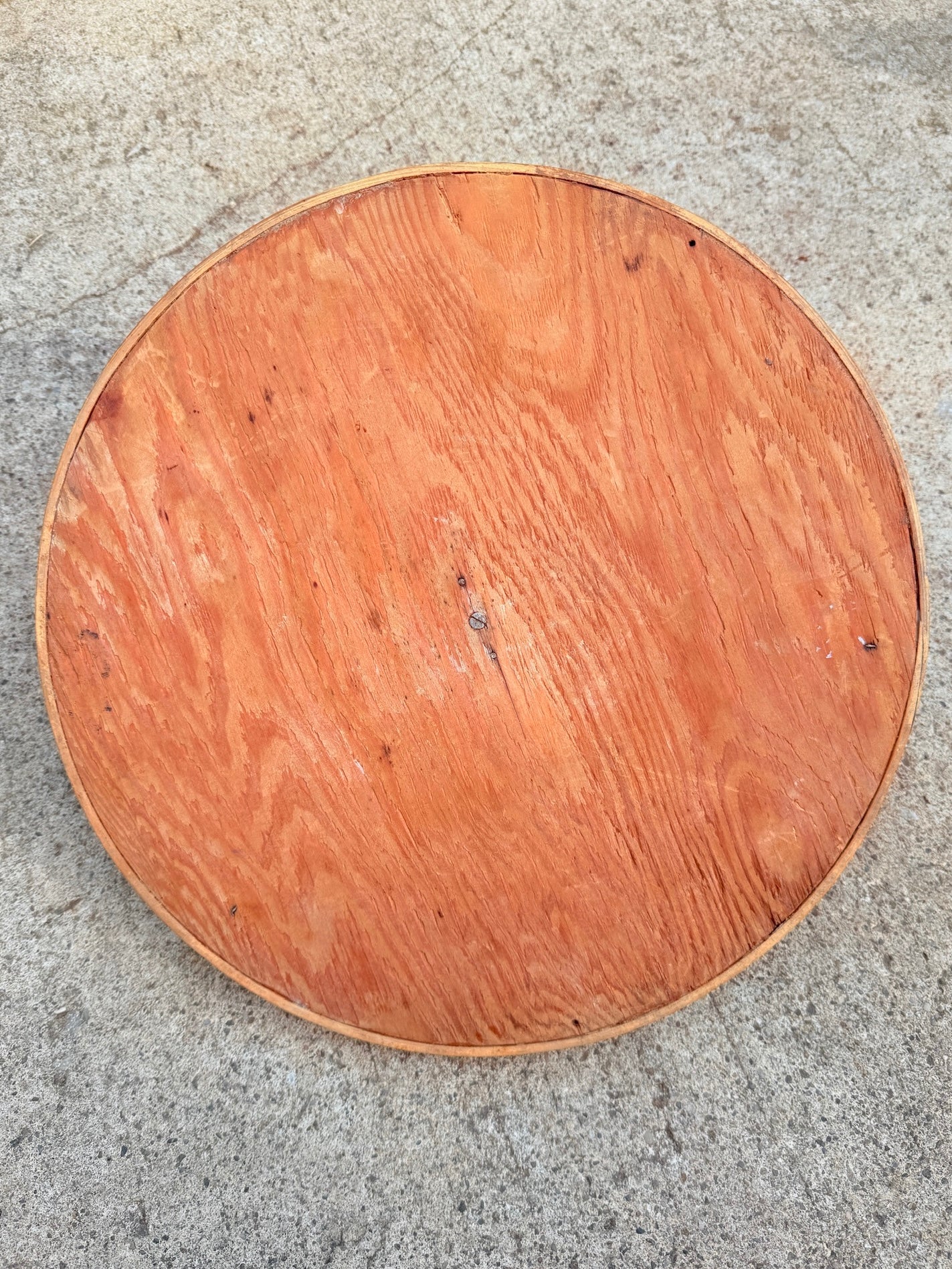 Vintage 1980s Round Tiled Cheese Charcuterie Platter w/ Knife Holder