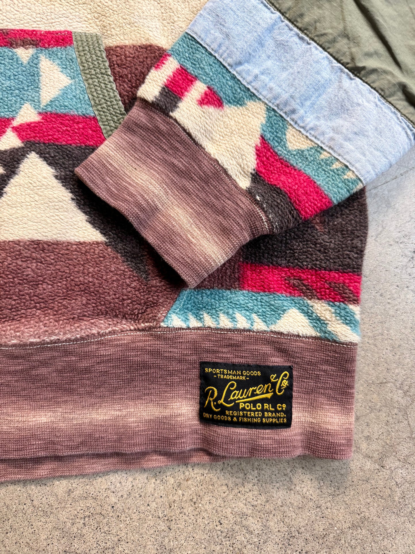 Polo Ralph Lauren Southwestern Cotton Fleece Pullover Hoodie | Large