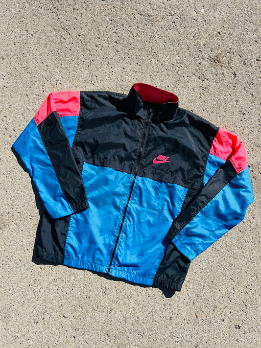 Vintage 1990s Nike Colorblock Zip Up Windbreaker Jacket | Large