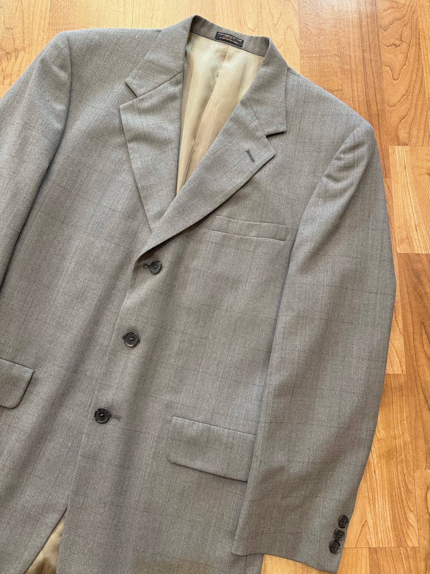 Vintage La Mar Mens Grey Wool Suit | Medium