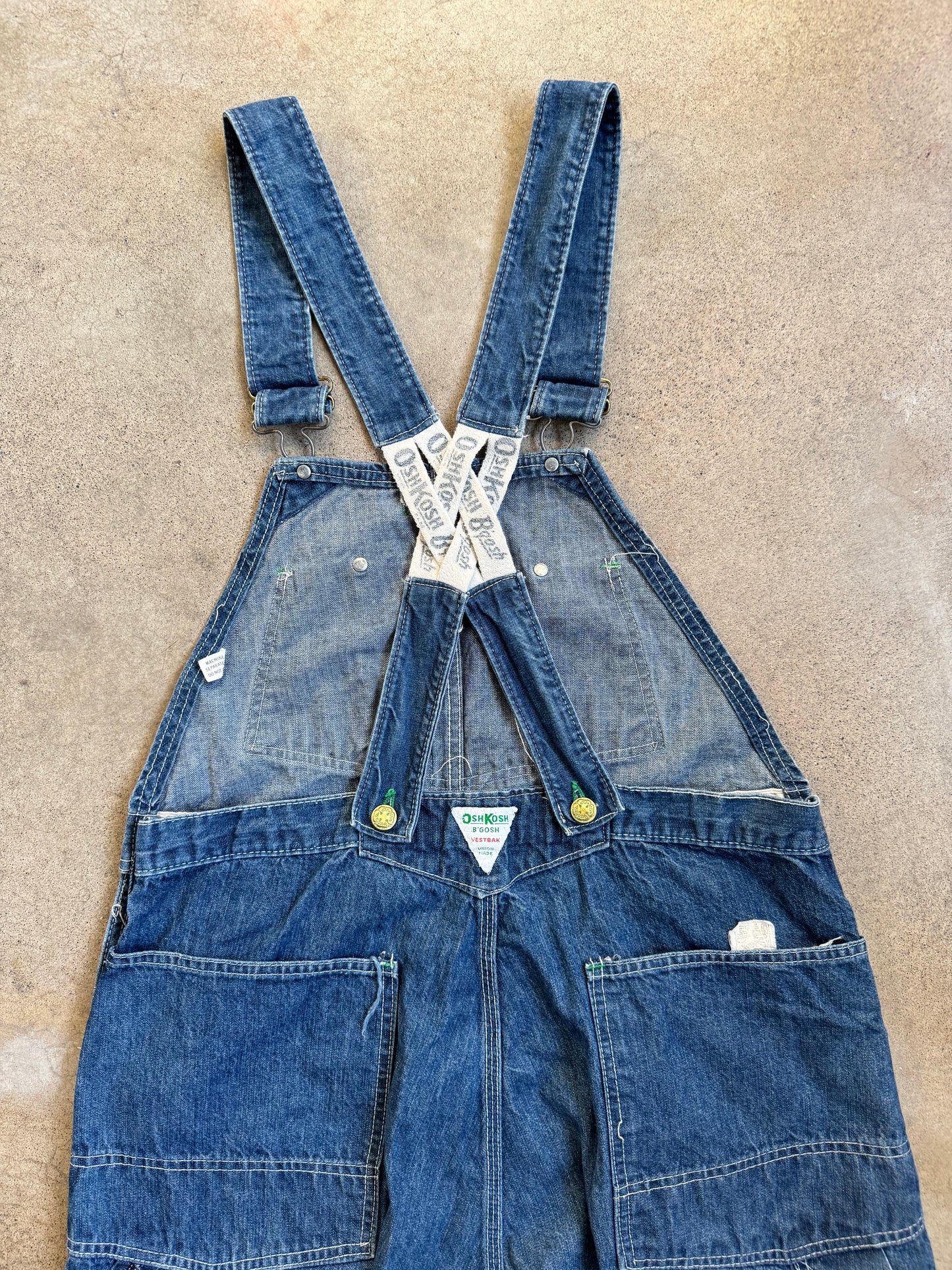 Vintage 1960s OshKosh B’Gosh Sanforized Denim Overalls | Large