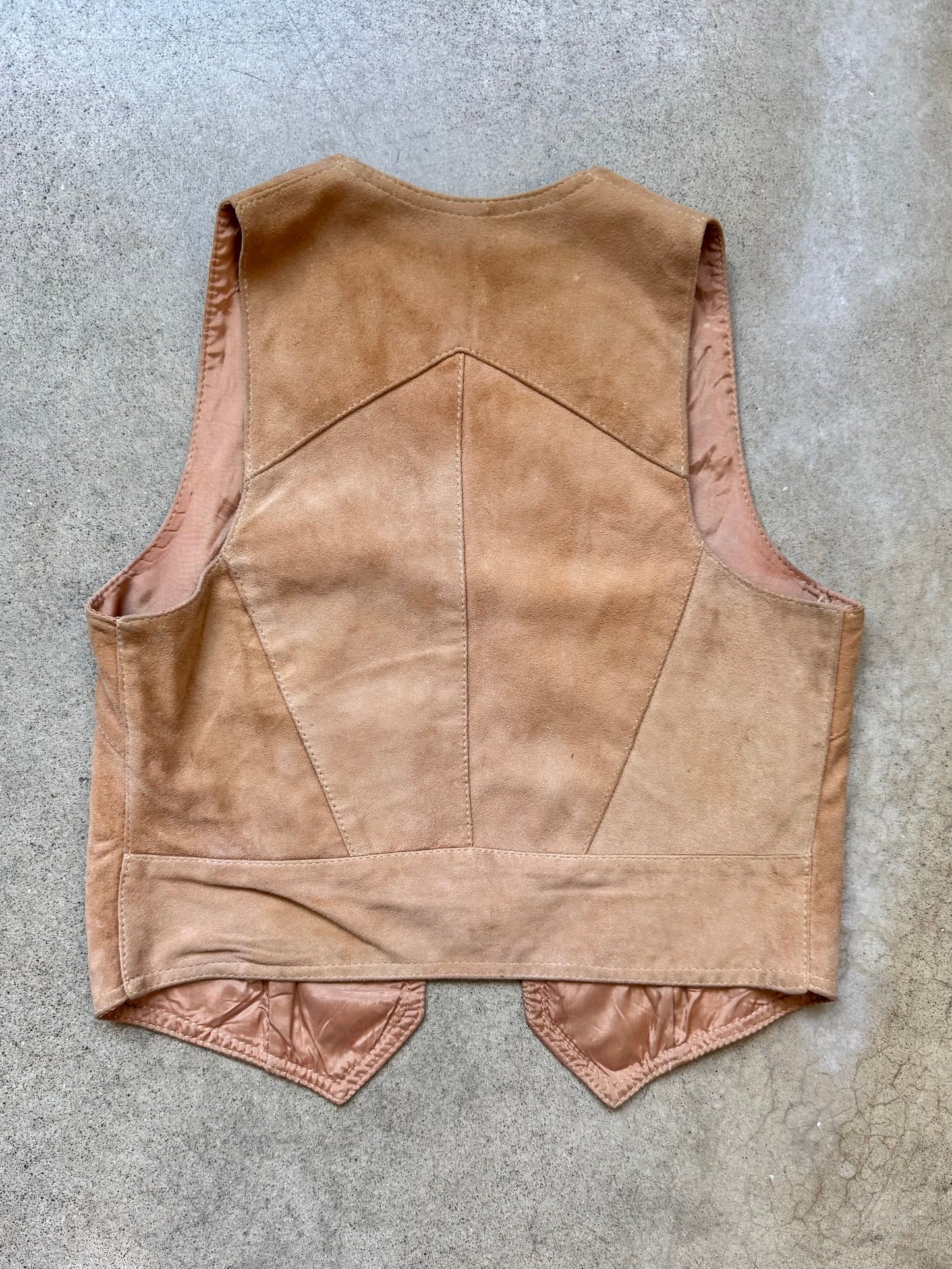 Vintage 1970s Tan Suede Vest | XS
