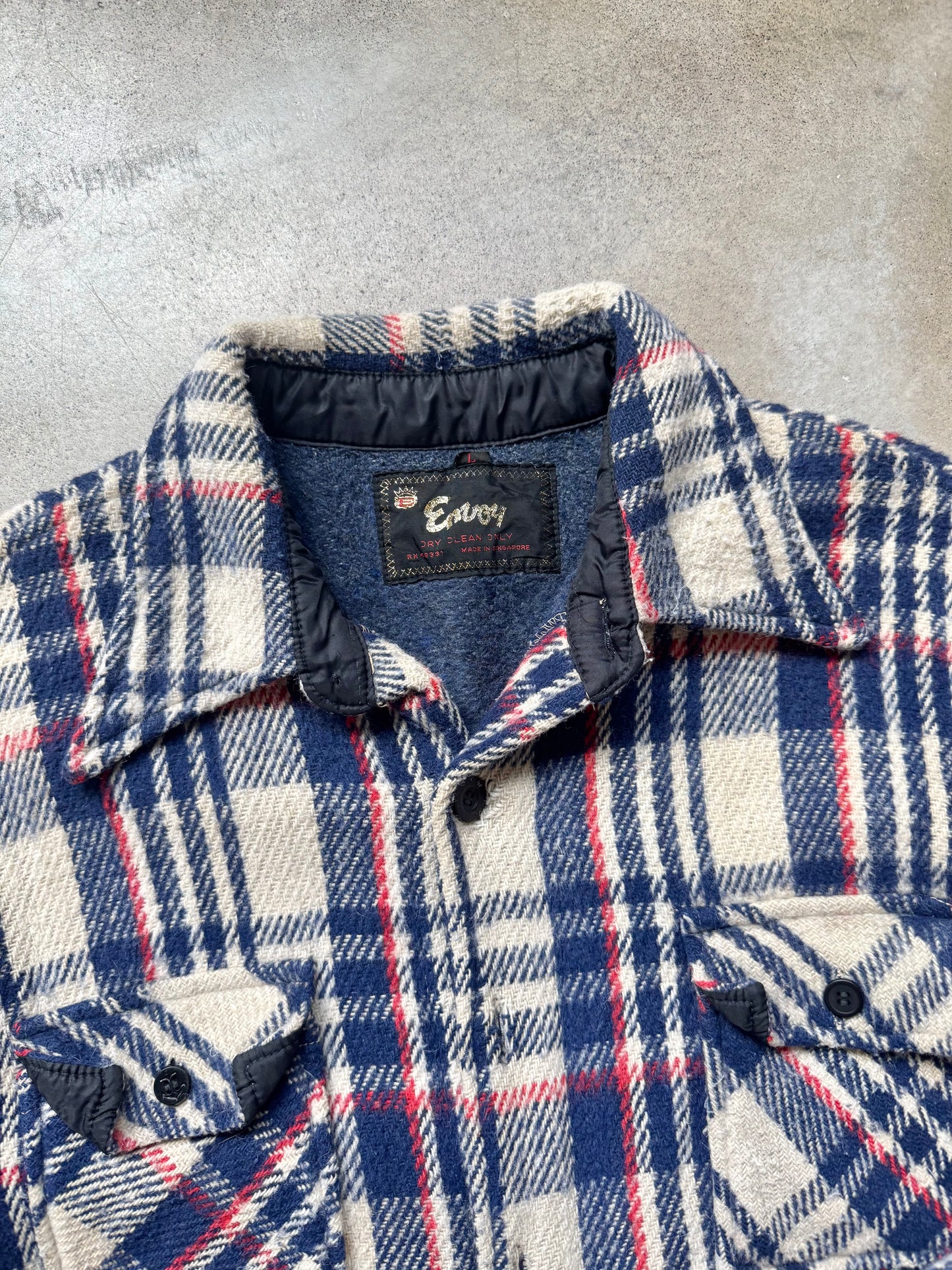 Vintage 1960s/70s Envoy Plaid Wool Blanket-Lined Shirt Jacket | Large