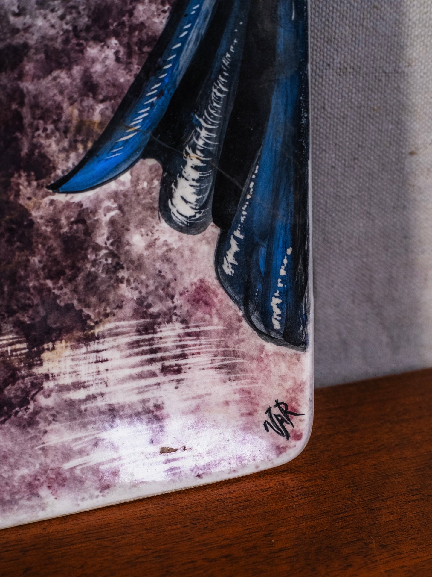 Vintage 1960s Handmade & Signed "Dancing Ballerina" Ceramic Dish / Wall Tray