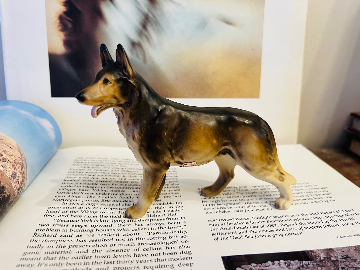 Vintage Ucagco Ceramic German Shepherd Dog Figurine