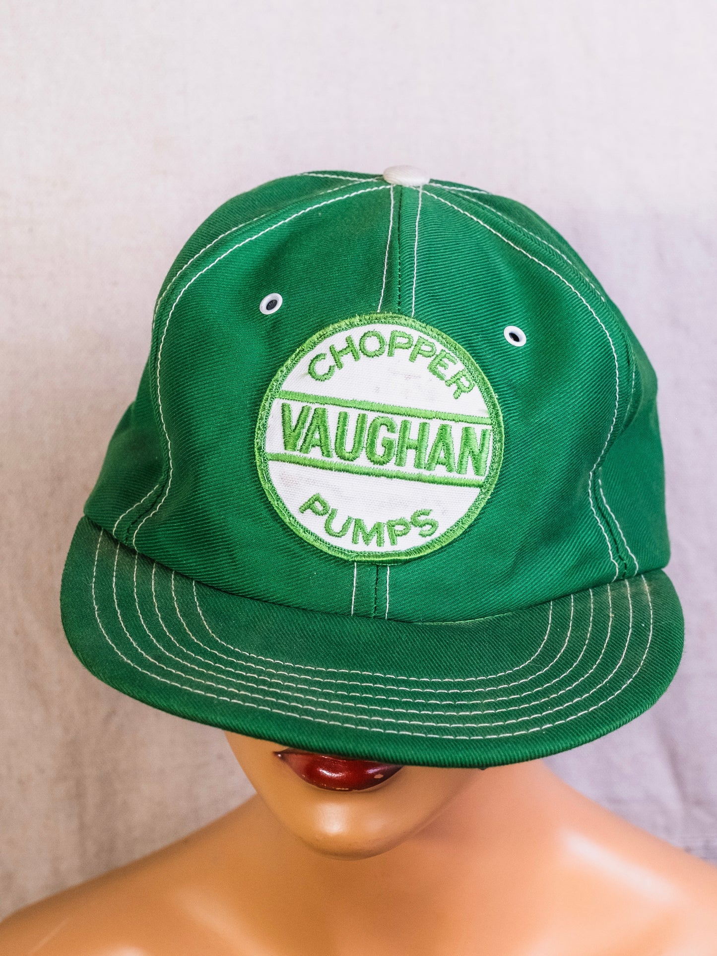 Vintage 1970s Vaughan Chopper Pumps Green Baseball Cap