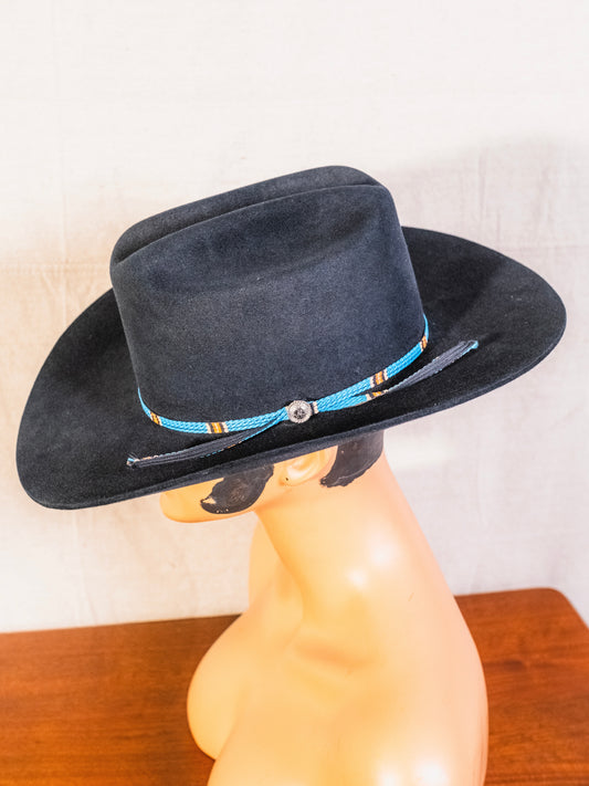 Vintage 1970s Black Western Beaver Cowboy Hat | 7