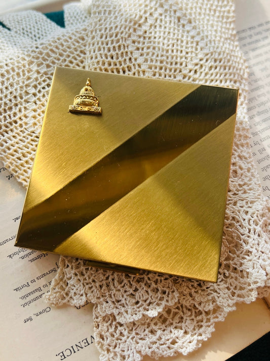 Vintage 1950s Brass Makeup Compact