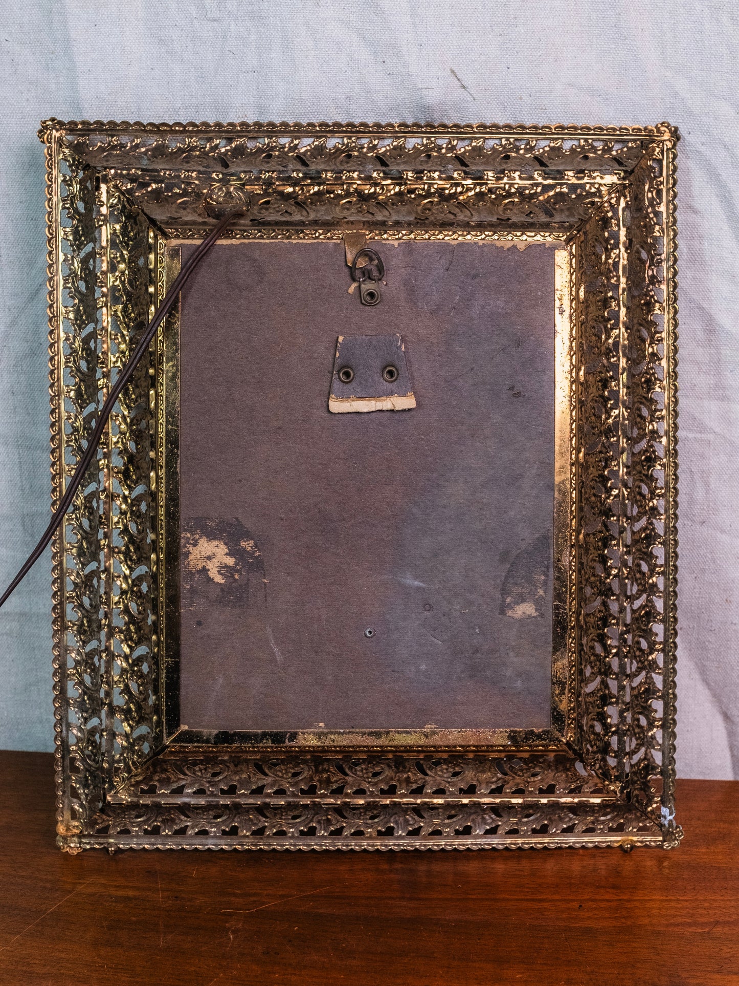 Vintage 1950s Gold Framed Holographic 3D "Jesus & Mary" Light Up Picture
