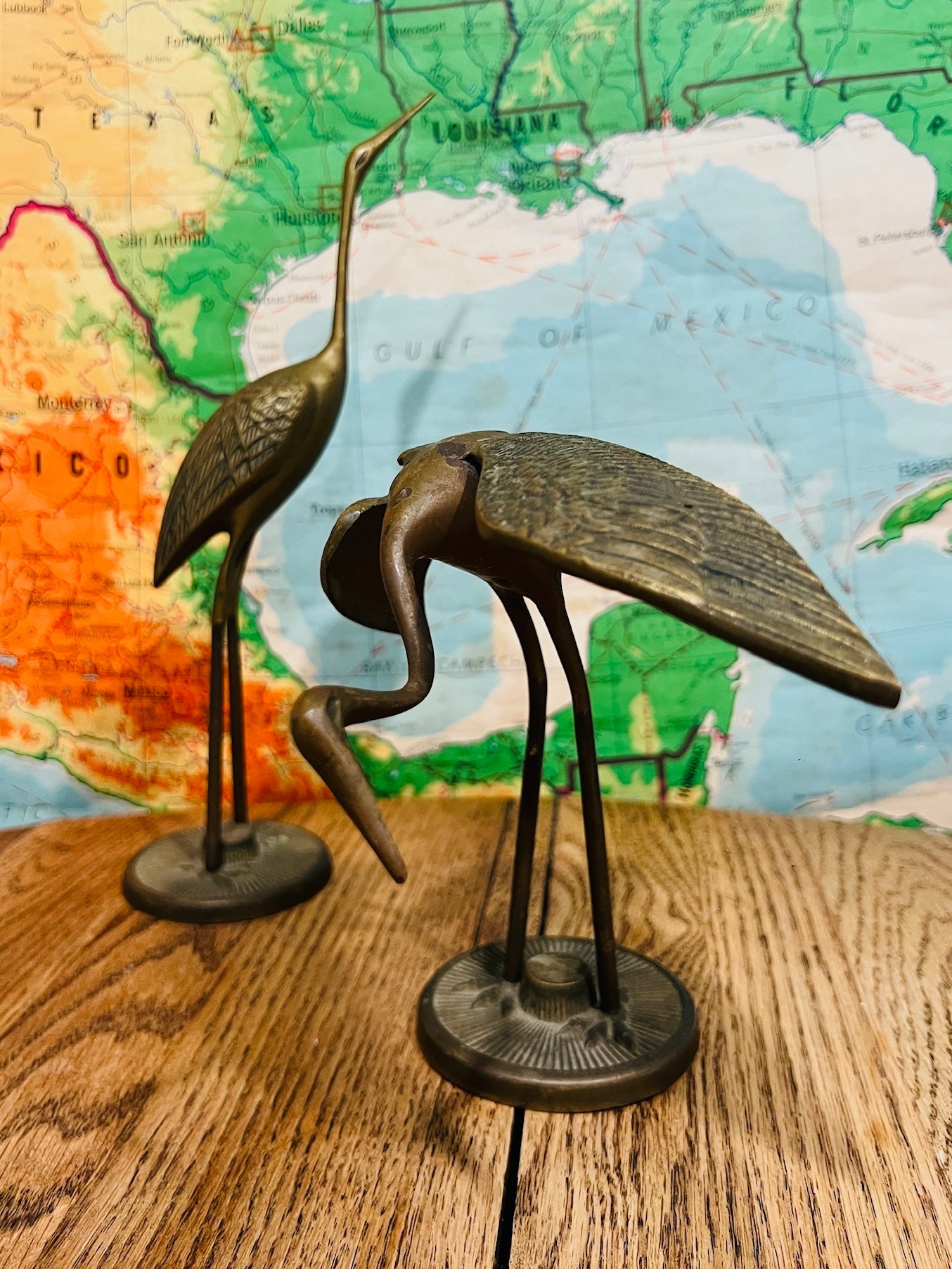 Vintage Brass Herons | Set of 2