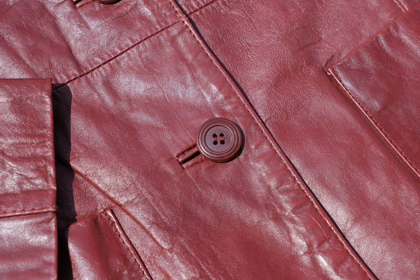 Vintage Bermans Red Leather Jacket