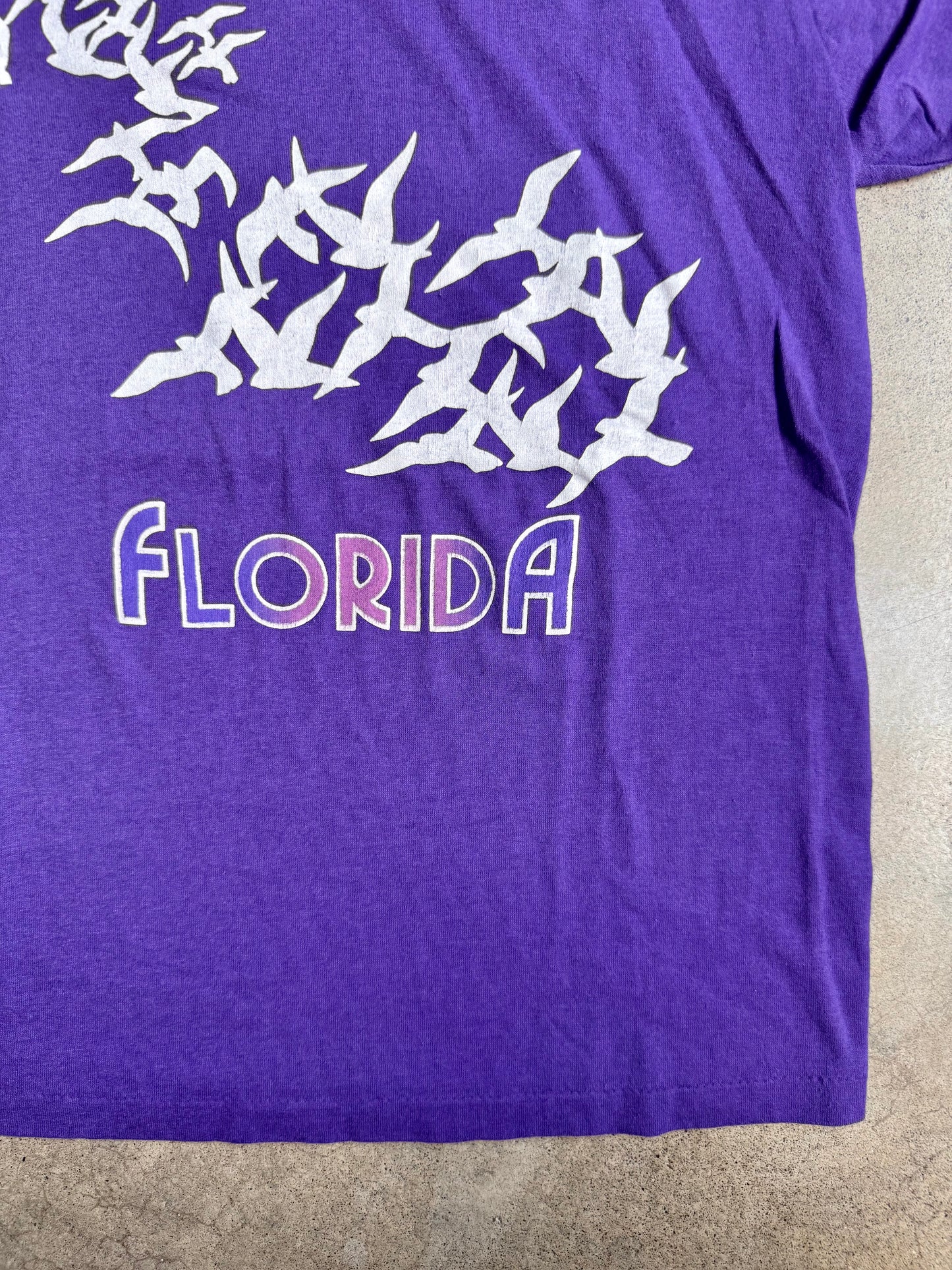 Vintage 1990s Purple Florida Graphic Tee | Medium