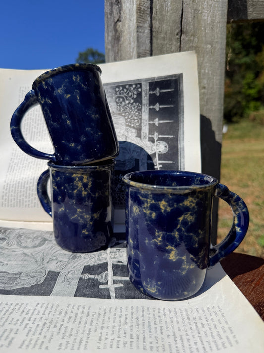 Vintage 1960s Bennington Potters Agate Blue Mugs | Set of 3