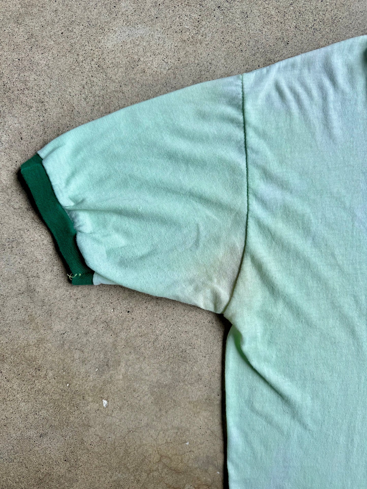 Vintage 1970s Daytona Beach Green Ringer Tee | XL
