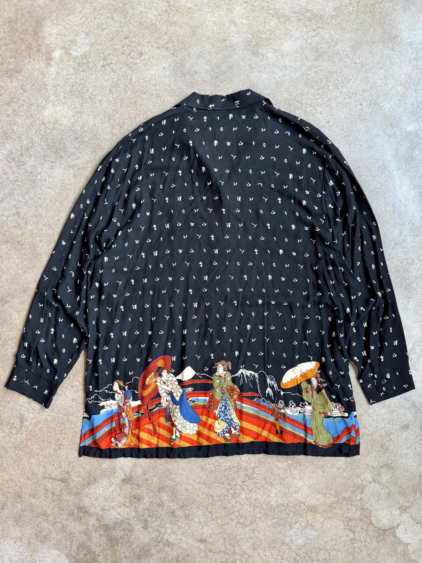 Vintage Anthony Mark Hankins Asian Printed Blouse | 1X
