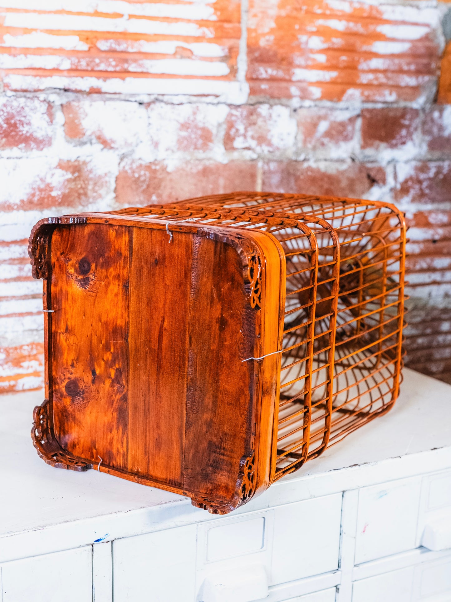 Vintage Asian-Style Bamboo Hanging Bird Cage
