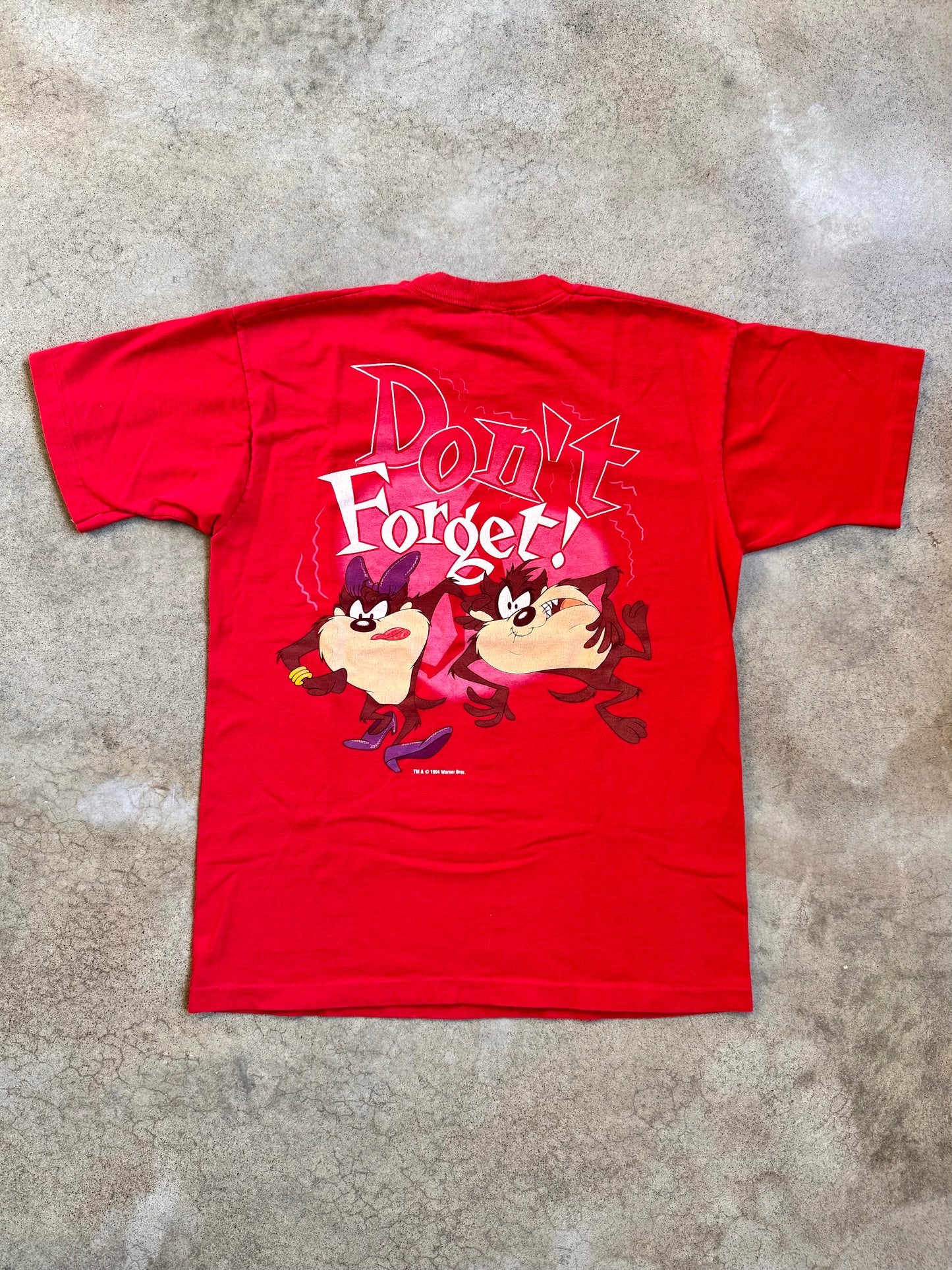 Vintage 1994 Red Tasmanian Devil Valentines Graphic Tee | Large