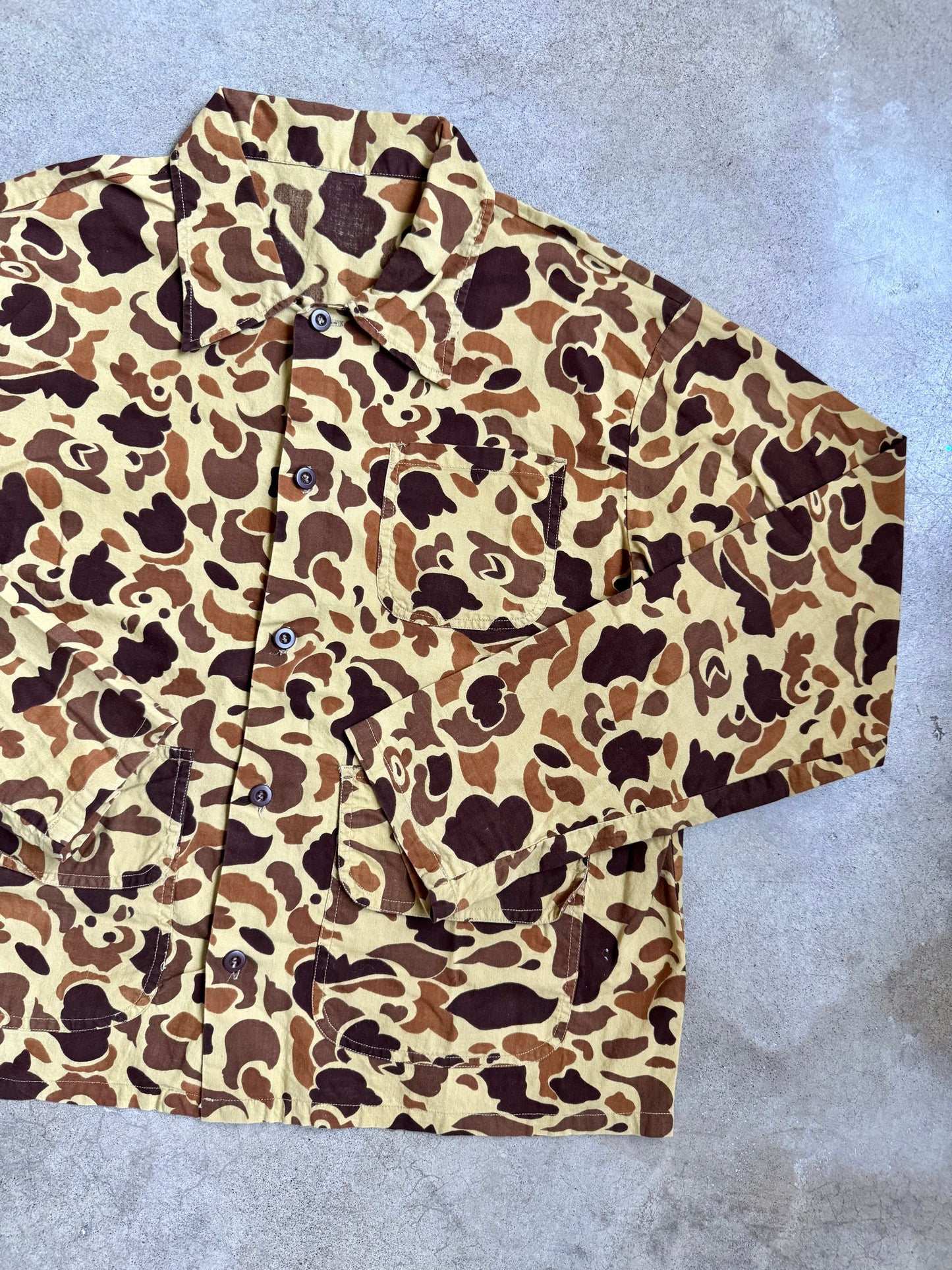 Vintage 1980s Black Sheep Camo Lightweight Cotton Hunting Jacket | L/XL