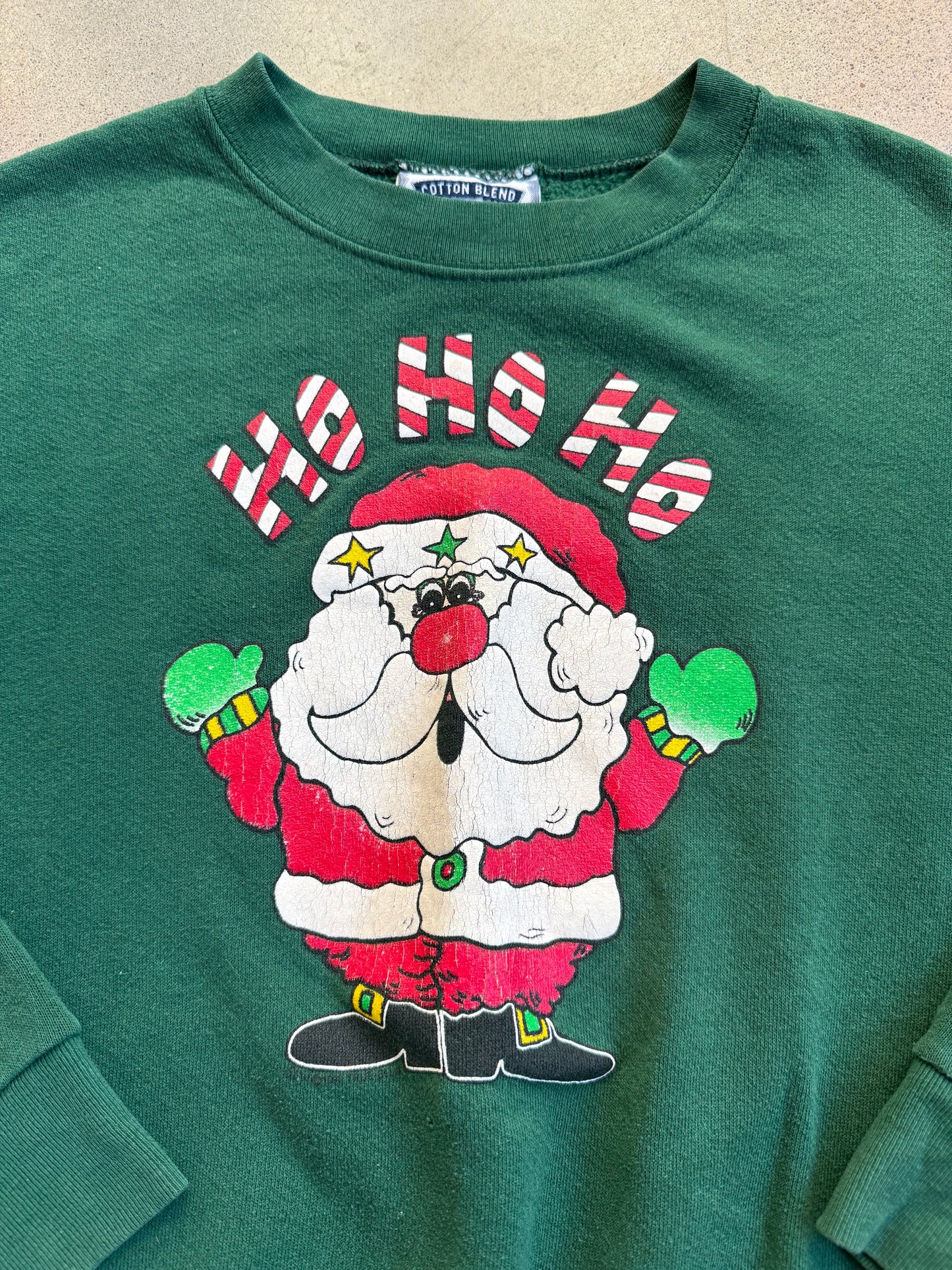 Vintage 1990s Lee Christmas Santa Graphic Crewneck Sweatshirt | Youth L