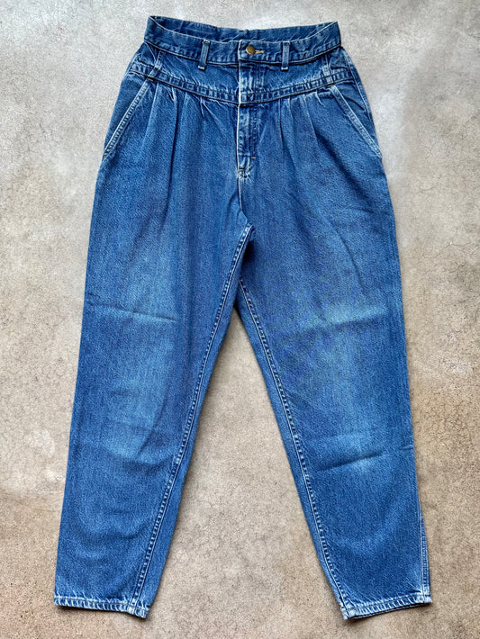 Vintage 1980s Lee High-Waist Pleated Tapered Jeans | Waist 28”