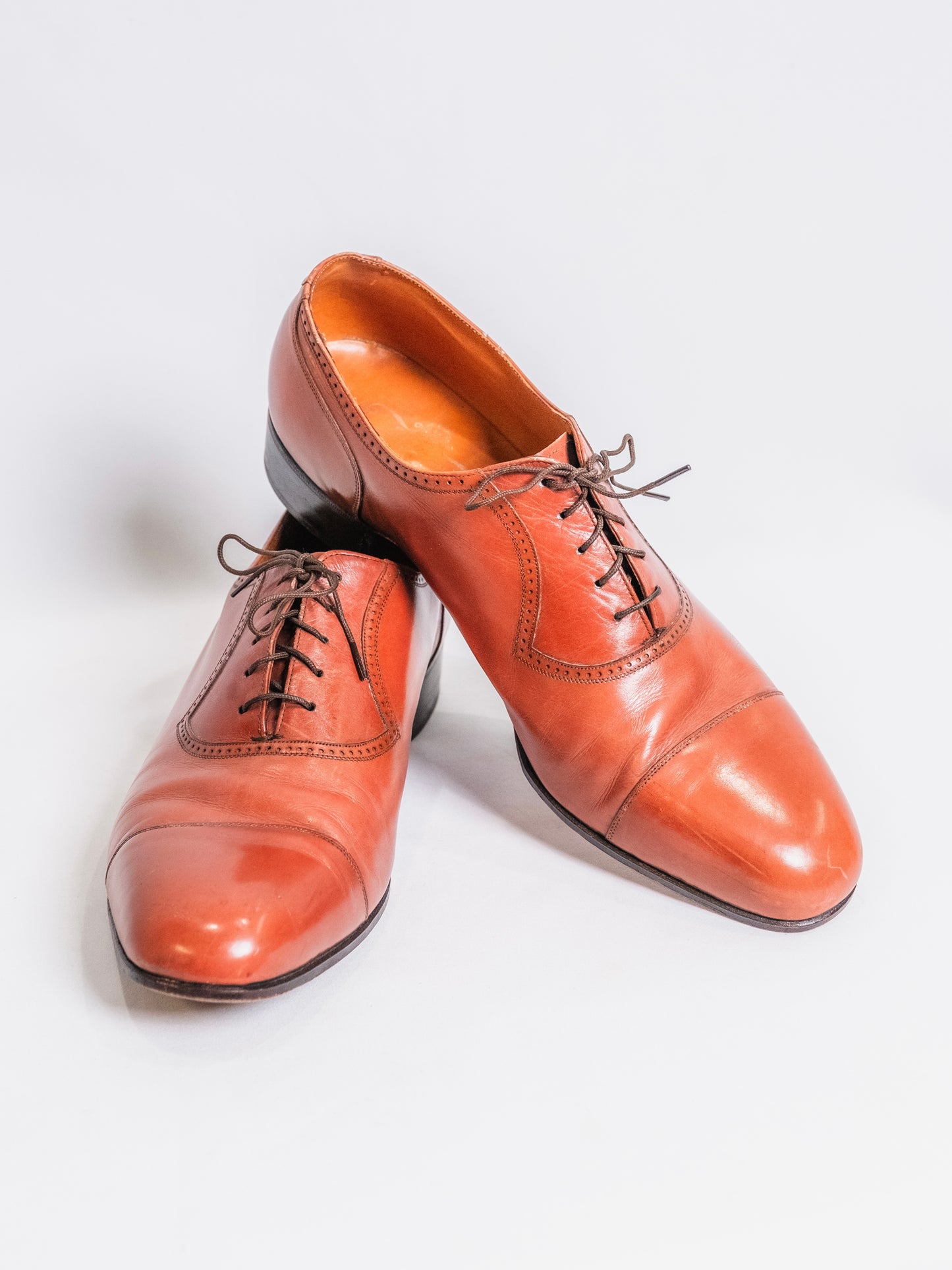 Vintage 1970s Florsheim Red-Brown Leather Oxford Dress Shoes | Men’s 12