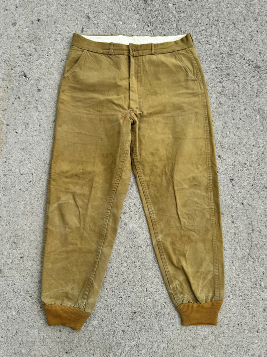 Vintage 1960s Bullseye Bill Khaki Canvas Hunting Pants | Waist 36”