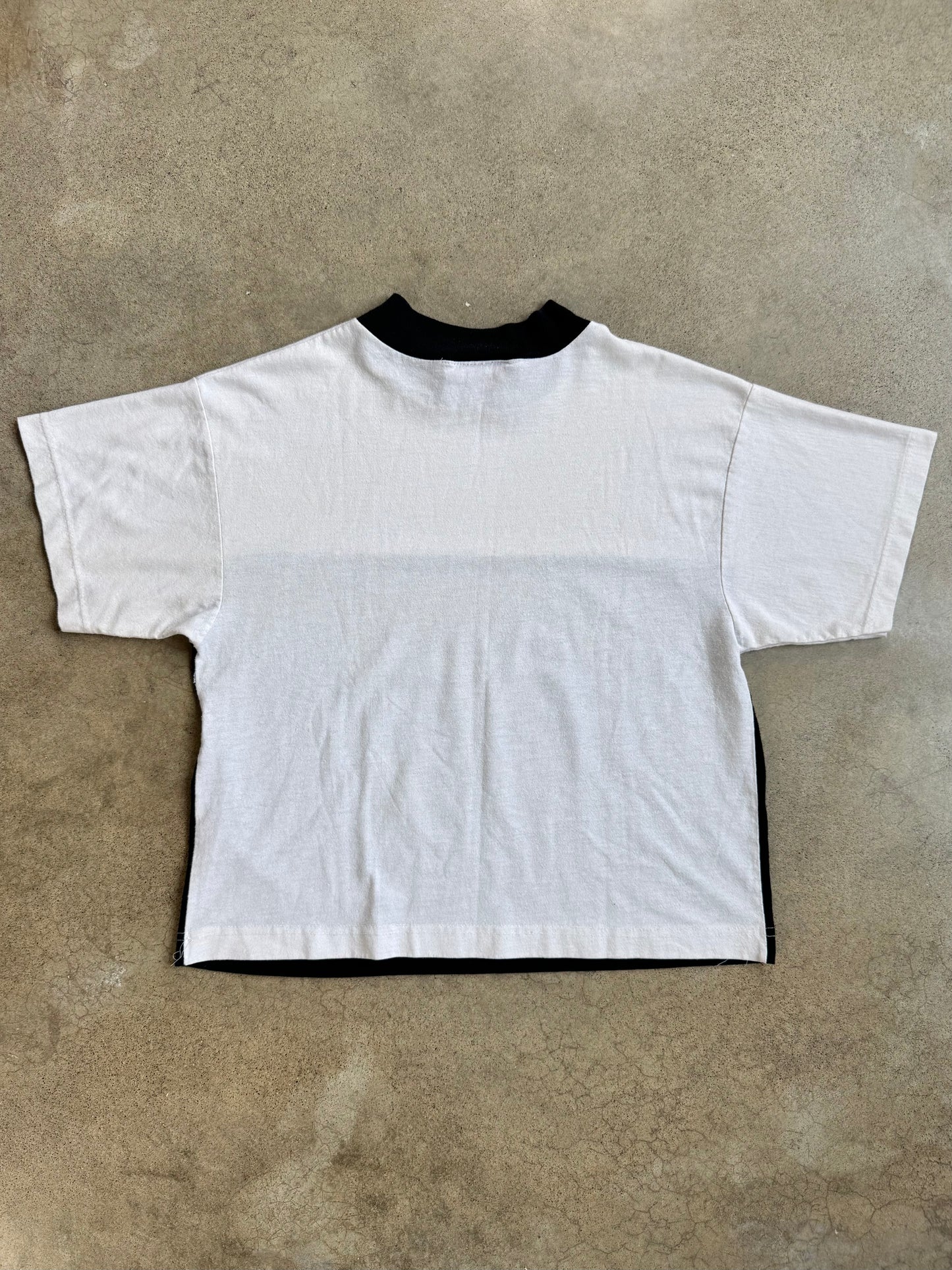 Vintage 1990s Willy-Dee Ride Country Bike Two-Tone Cropped Tee | Medium