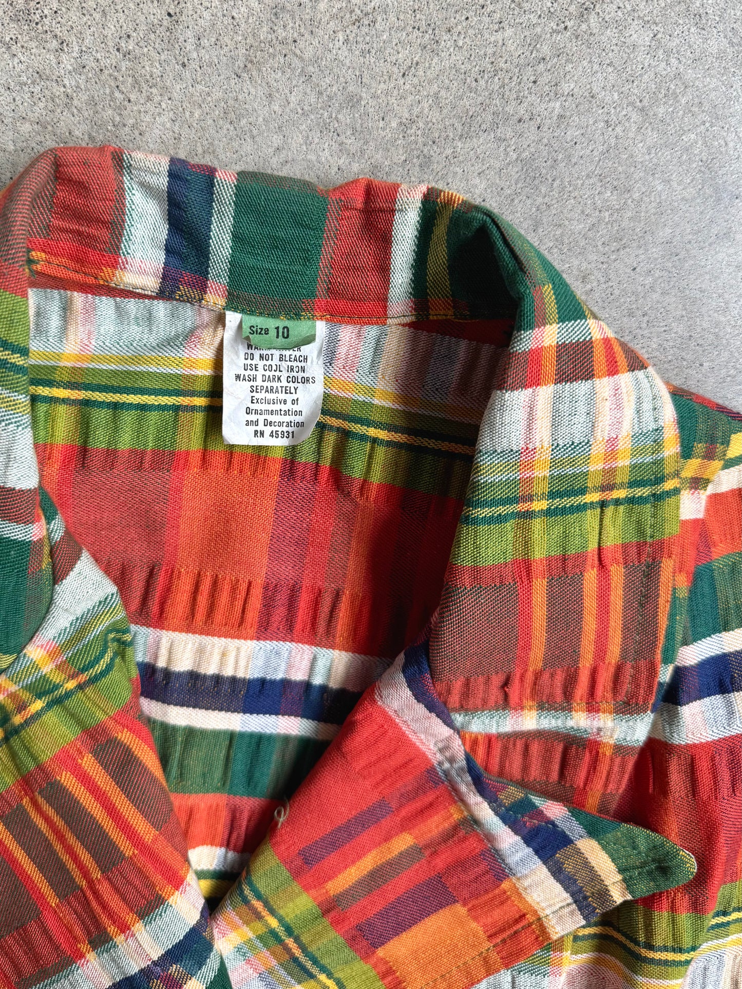 Vintage 1970s Multi Plaid Woven Blazer Jacket | XS/S