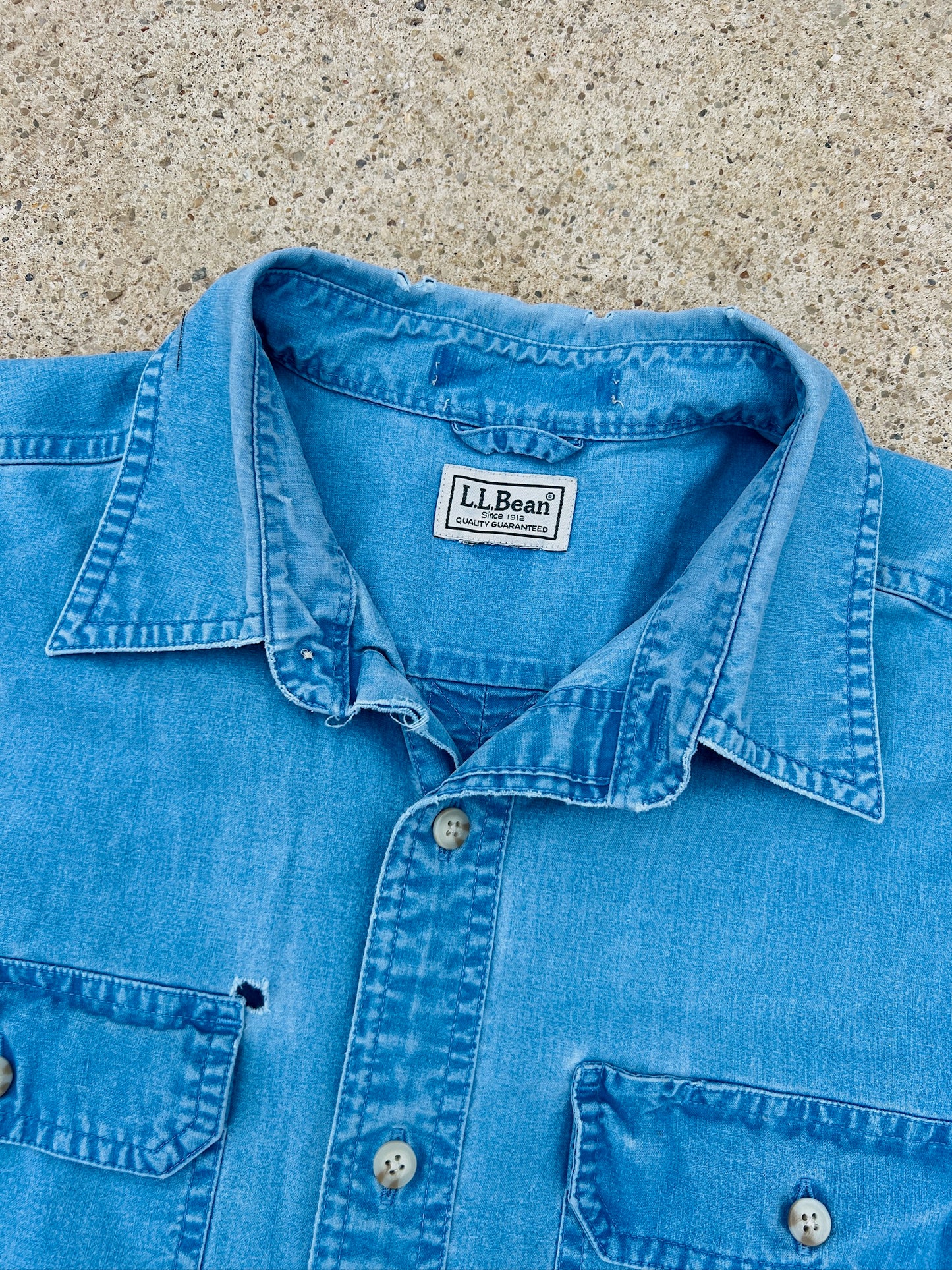 L.L. Bean Chambray Cotton Utility Shirt | XL