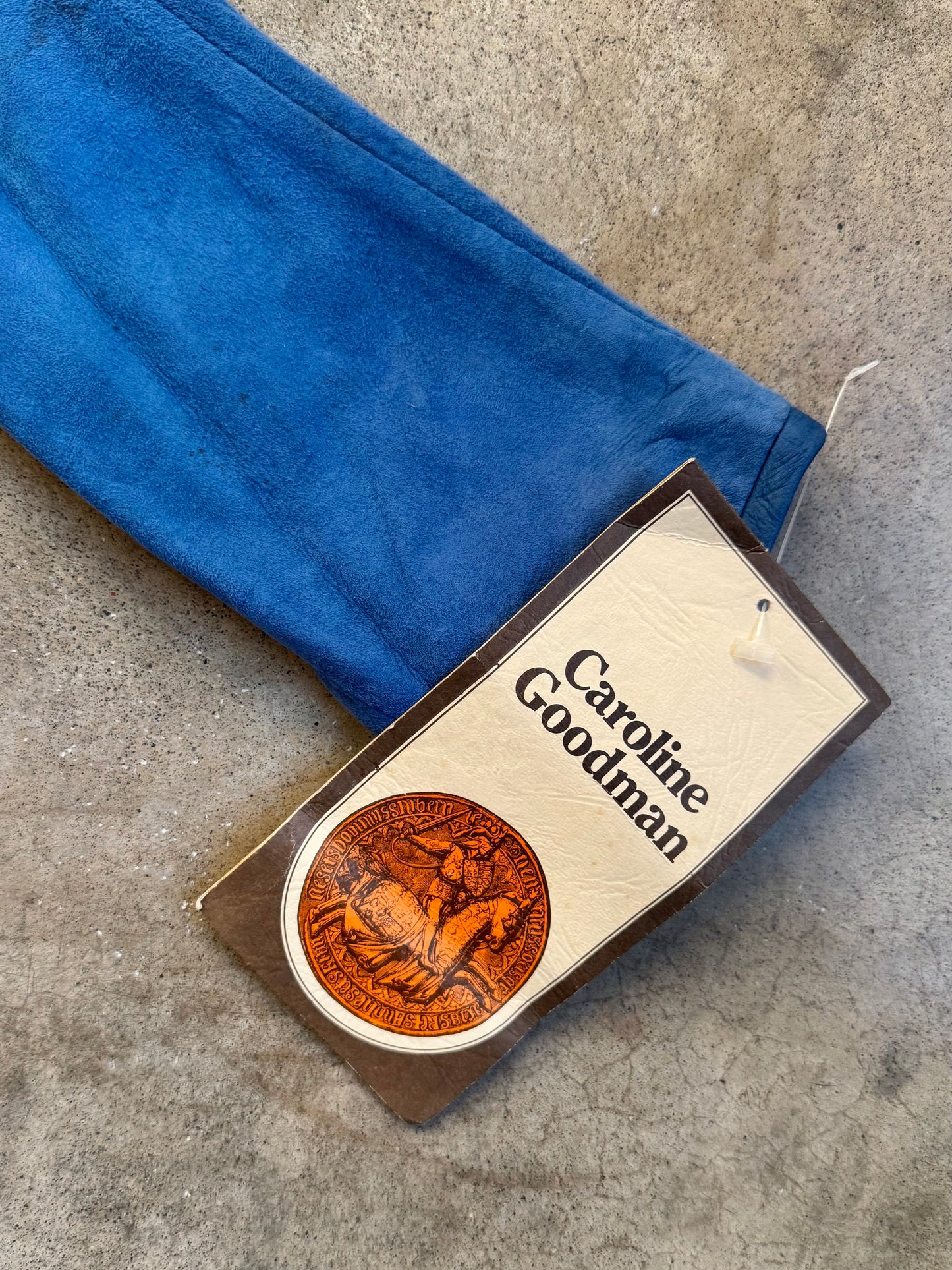 Vintage 1970s Caroline Goodman Blue Suede Leather Jacket | Medium