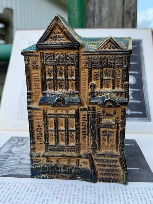 Vintage 1960s Ceramic Townhouse Wall Pocket