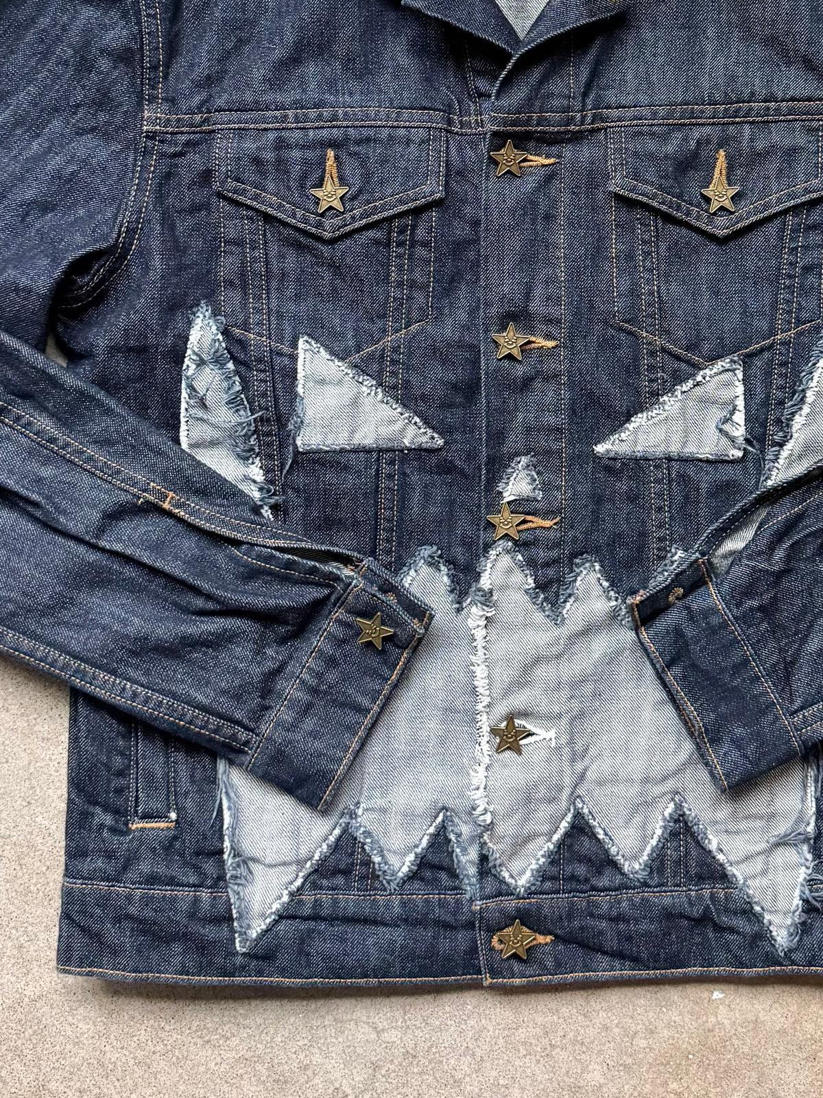 Asspizza Pumpkin Face Indigo Denim Jacket | Medium