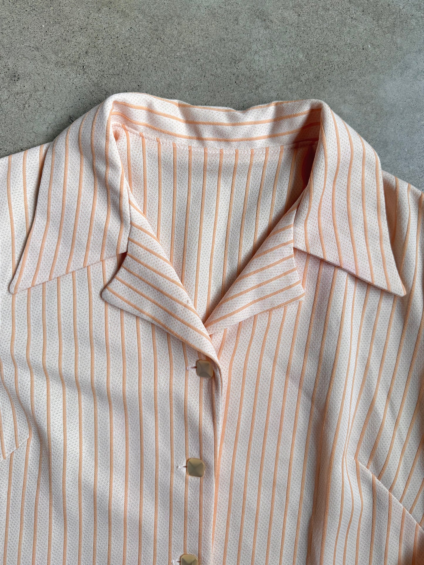 Vintage 1960s Orange Striped Long Sleeve Shirt Dress | Large