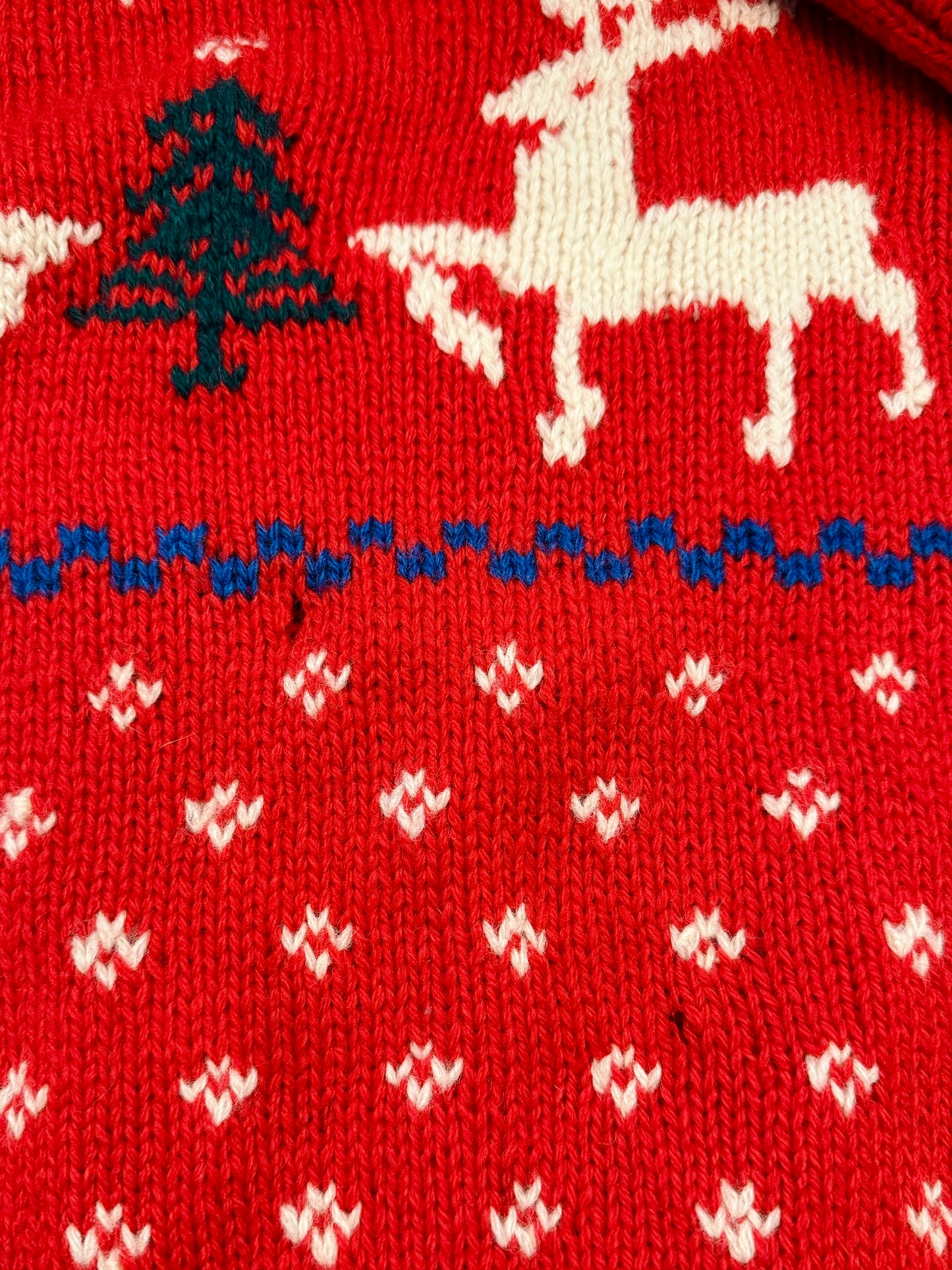 Vintage Eddie Bauer Holiday Pattern Red Wool Sweater | Medium