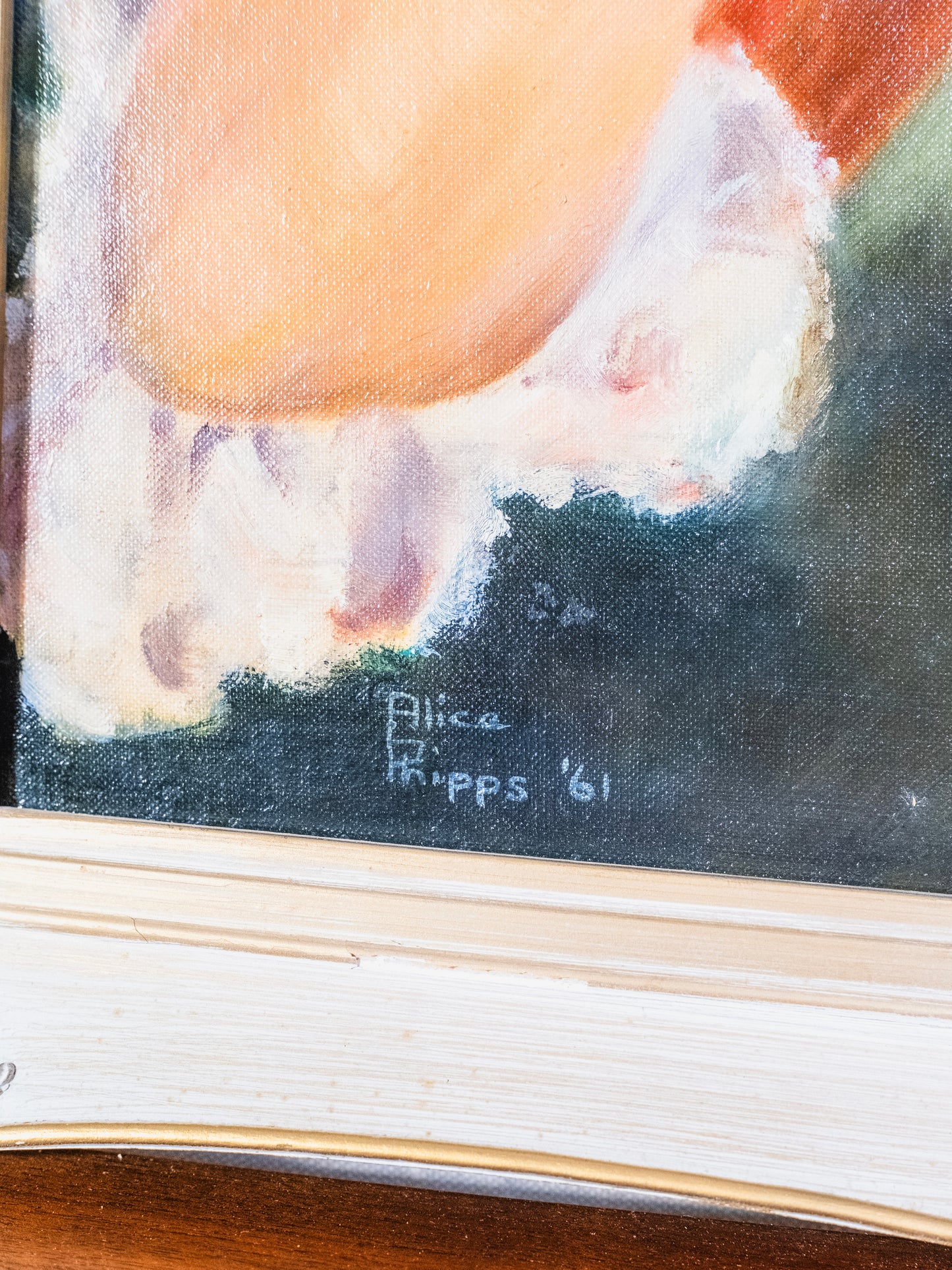 Vintage 1960s Framed & Signed "Dark Haired Lady" Oil on Canvas Painting