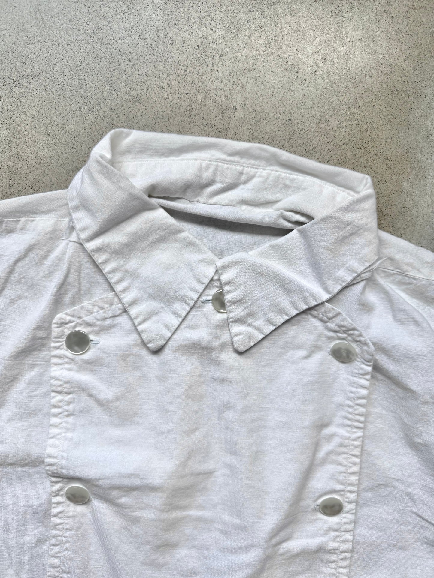Vintage Handmade White Old West Cavalry Bib Shirt | L/XL