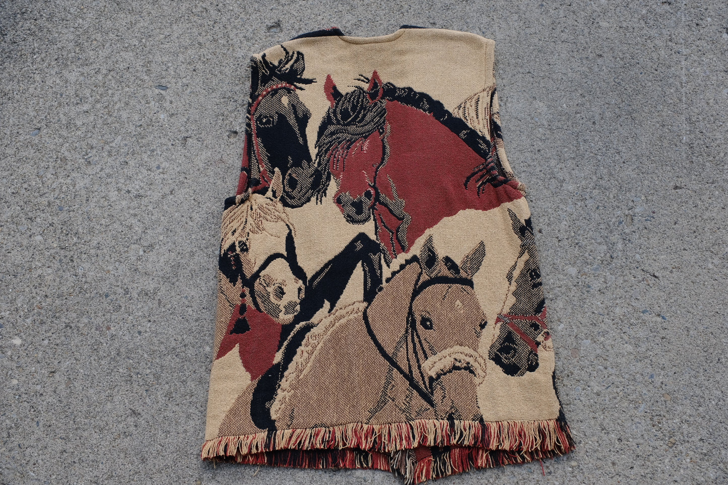 Vintage Sugar Street Weavers Horse Tapestry Vest