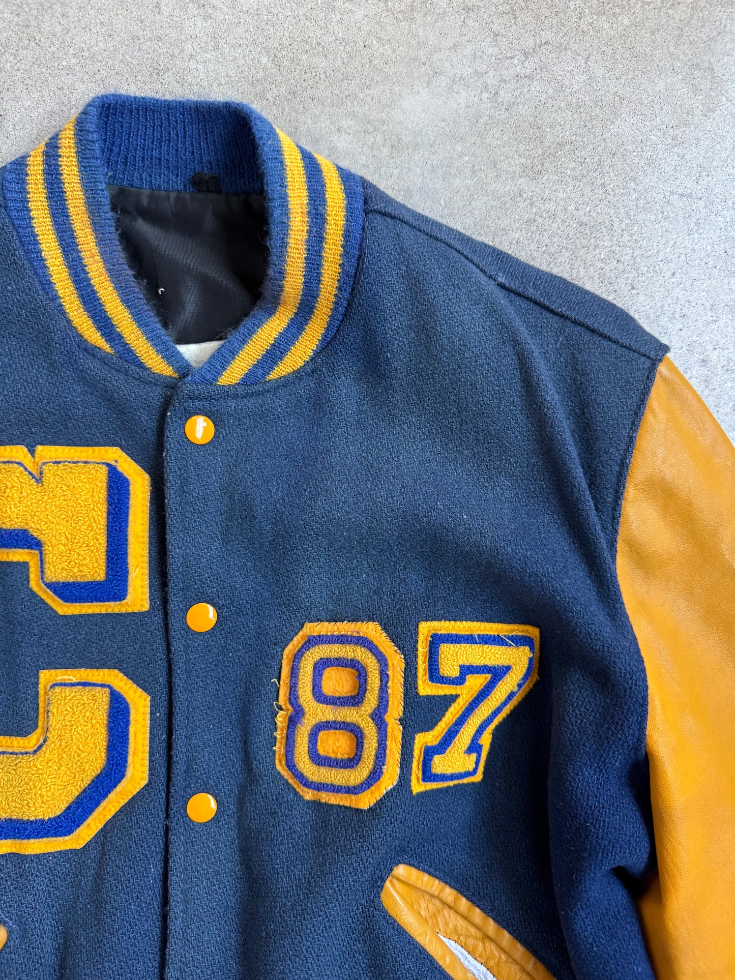Vintage 1980s Clyde High School Varsity Letterman Jacket | Large